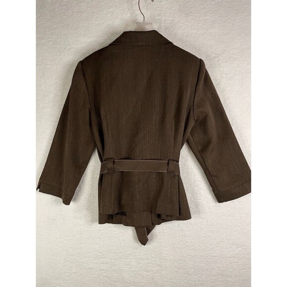 Studio 1 Womens size 12 Jacket / Blazer in Brown with Ribbon Belt - Picture 3 of 8